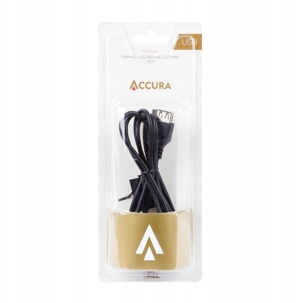 Kabel USB Accura Accura USB-A - USB-A 3.0m M/F czarny