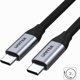 Unitek Καλώδιο USB-C σε USB-C 100W, Μεταφορά Δεδομένων 5Gbps, 4K@60Hz, 2m, Ασημί (C14091ABK)