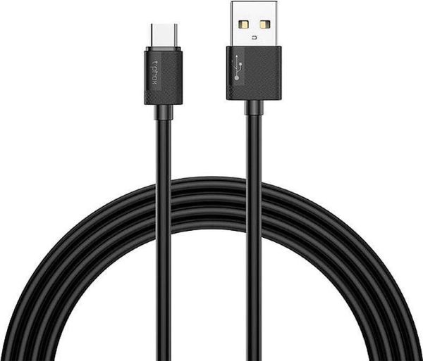Καλώδιο USB T-Phox USB-A - USB-C 1.2 m Μαύρο