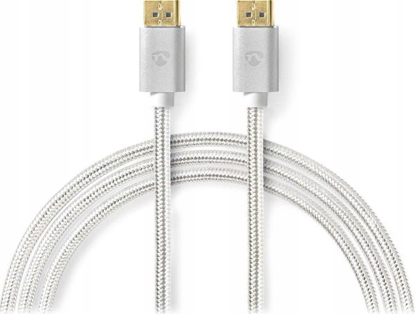 Kabel Nedis CCTB37014AL20 kabel DisplayPort 2 m Srebrny