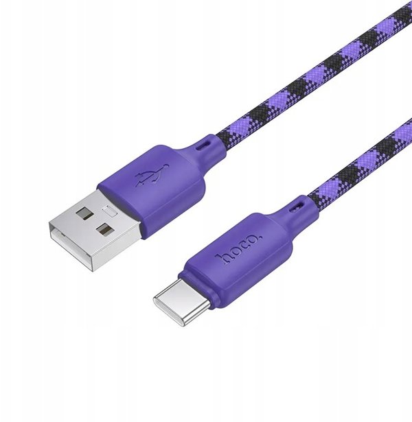 Kabel USB A do USB C Hoco 3A 1 m X116 gradient fioletowy