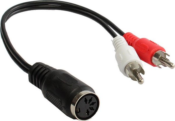 Καλώδιο Ήχου Alcasa AD-5B2CS, 2 x RCA σε DIN 5-pin, 0.2m, Μαύρο/Κόκκινο/Λευκό