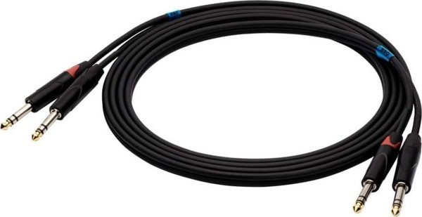 Kabel SSQ SSQ JSJS2 PRO - 2x jack stereo 6,3mm - 2x jack stereo 6,3mm NEUTRIK