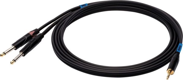 Kabel SSQ Jack 3.5mm - Jack 6.3mm x2 Brak danych czarny (SS-1815)