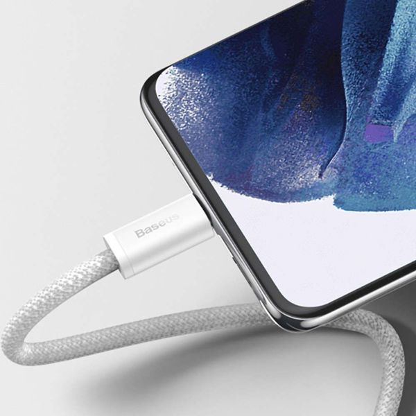 Καλώδιο USB Baseus USB-C - USB-C 1 μέτρο Λευκό (BSU3013WHT)