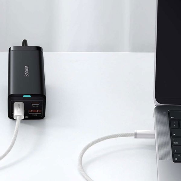 Καλώδιο USB Baseus USB-C - USB-C 1 μέτρο Λευκό (BSU3013WHT)