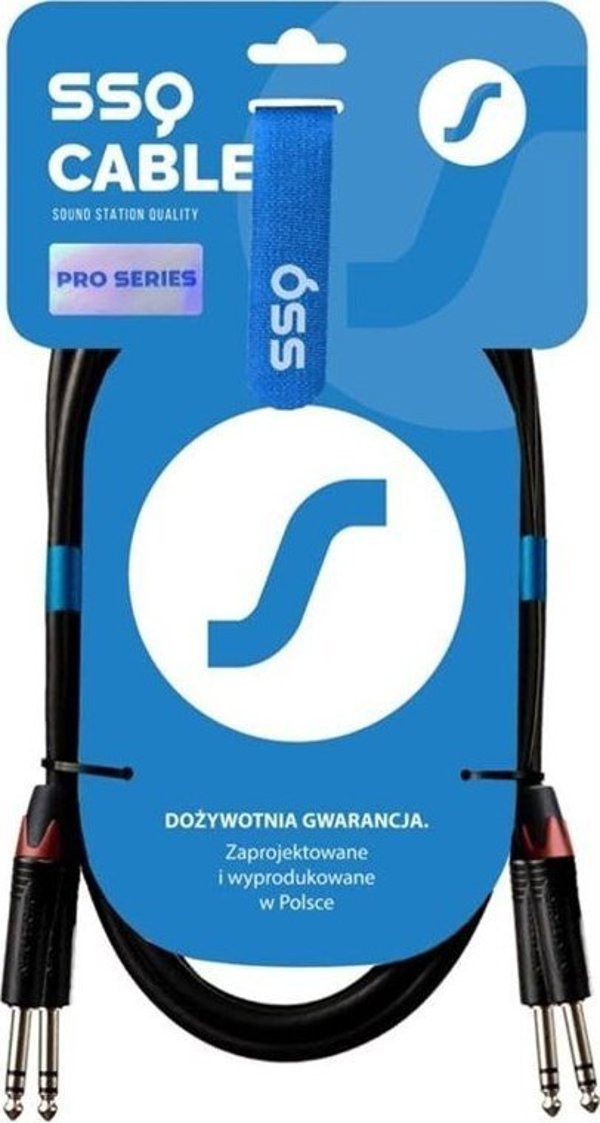 Kabel SSQ SSQ JSJS1 PRO - 2x jack stereo 6,3mm - 2x jack stereo 6,3mm NEUTRIK