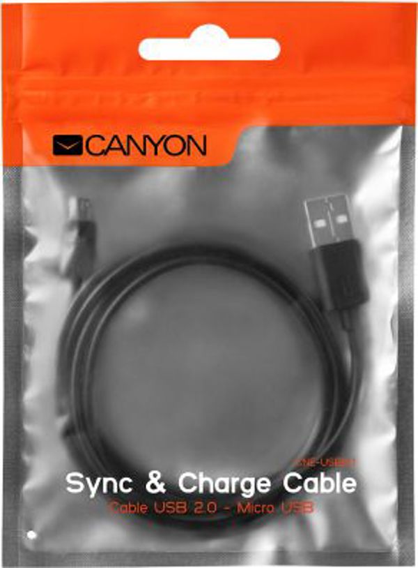 Kabel USB Canyon USB-A - 1 m Czarny (CNE-USBM1B)