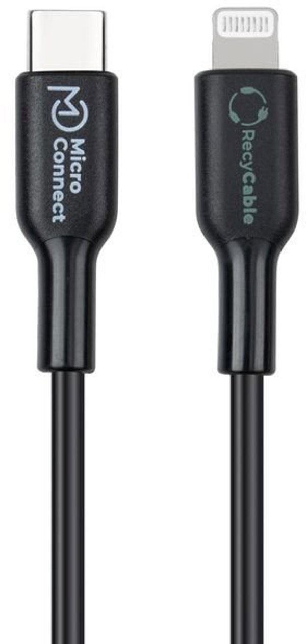 Kabel USB MicroConnect USB-C - Lightning 1 m Czarny (ECO-USB3.1CL1*)