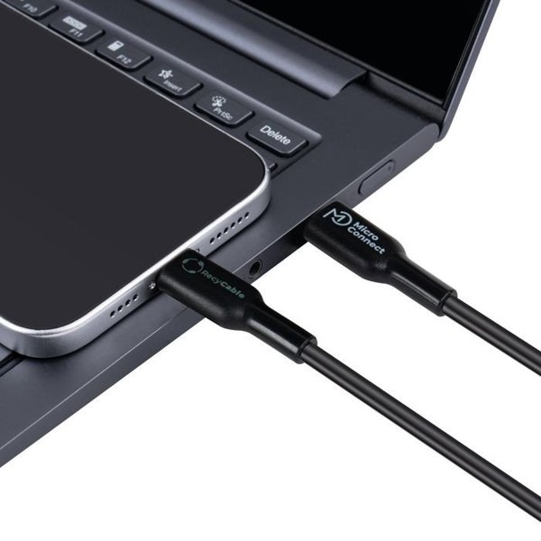 Kabel USB MicroConnect USB-C - Lightning 1 m Czarny (ECO-USB3.1CL1*)