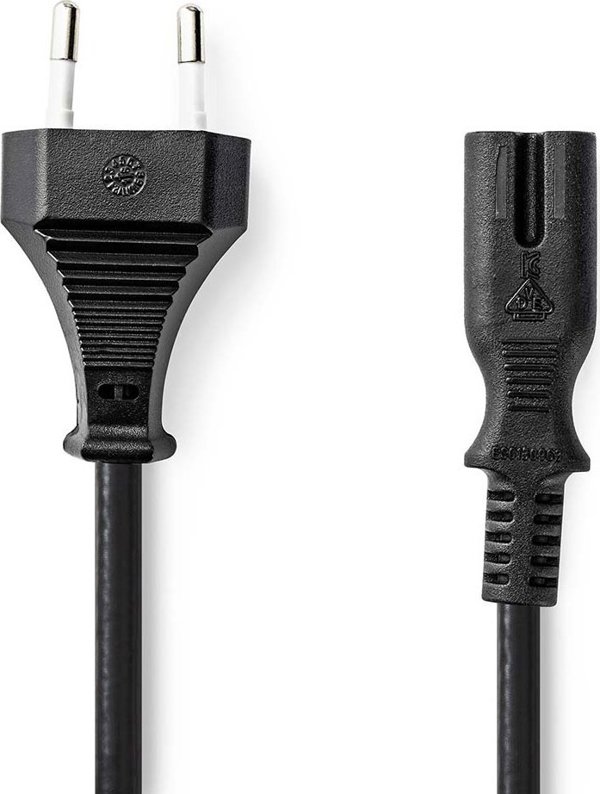 Kabel zasilajacy Nedis CEGL11040WT50 czarny 2 m CEE7/16 IEC 320