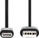 Kabel USB Nedis USB-A - USB-C 1 m Czarny (CCGL60600BK10)