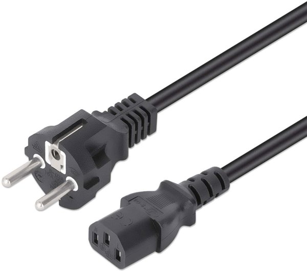 Manhattan καλώδιο τροφοδοσίας Μαύρο 5 μ CEE7/7 IEC C13