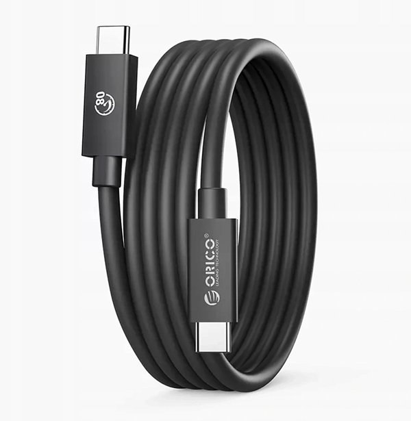 Kabel Orico USB4 Thunderbolt5 80Gbps 240W USB-C do USB-C 2m - czarny