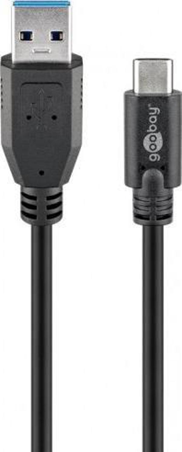 Kabel USB Goobay USB-A - USB-C 1 m Czarny (JAB-2947876)
