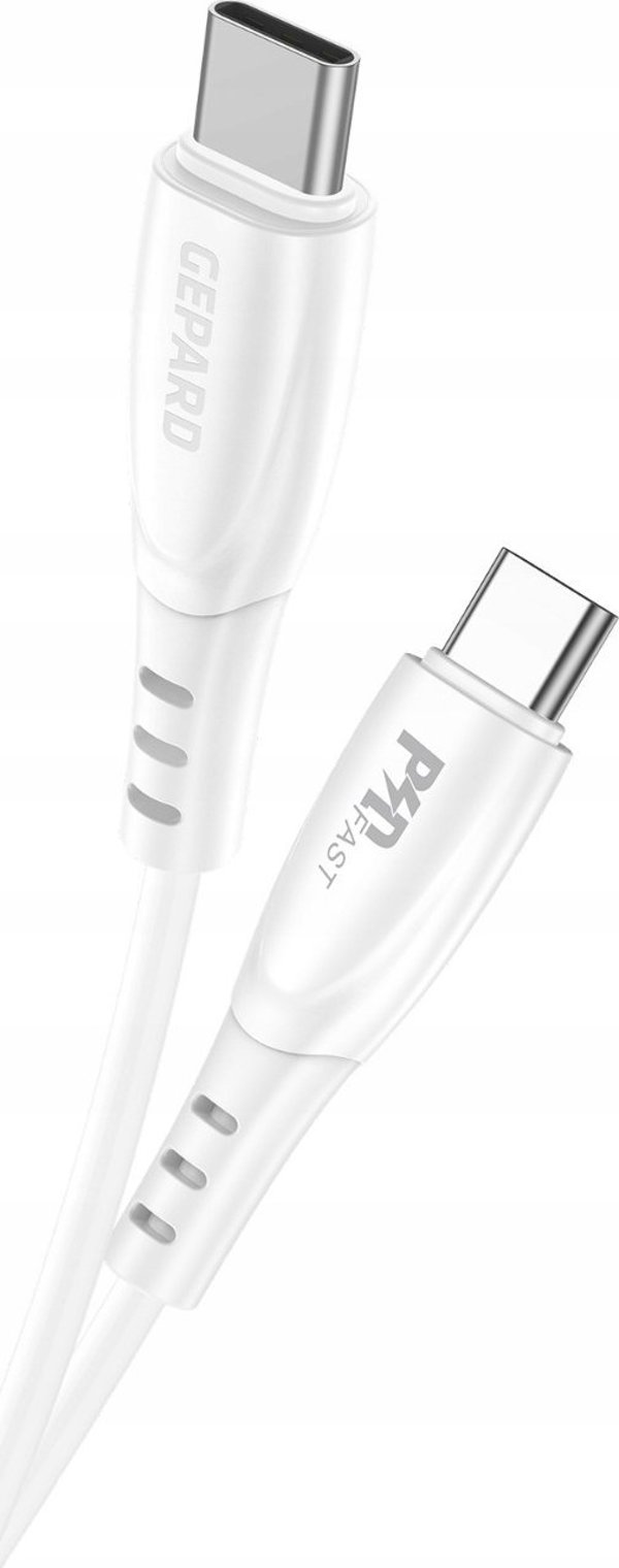 Καλώδιο Gepard USB-C σε USB-C 60W, 1m, Λευκό