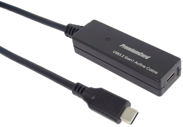 Kabel USB PremiumCord PREMIUMCORD USB-C repeater a prodlužovací kabel Male-Female, 5Gbps 5m