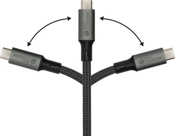 Kabel USB Good Connections USB-C - USB-C 0.5 m Grafitowy (2402-T005A)