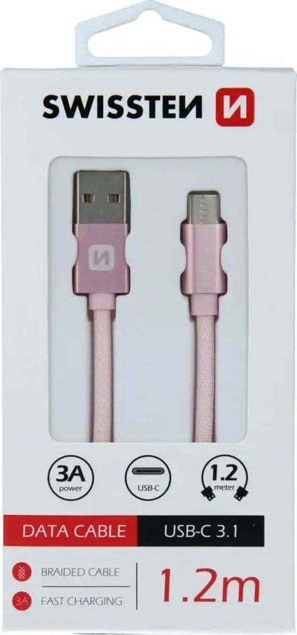 Kabel USB Swissten USB-A - micro-B 1.2 m Czerwony (71521207)