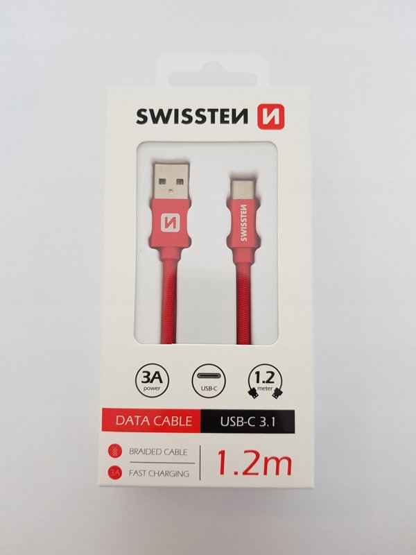 Καλώδιο USB Swissten USB-A σε Micro-USB 1.2m Κόκκινο