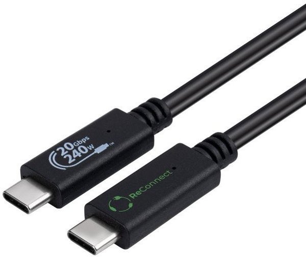 Kabel USB MicroConnect USB-C - USB-C 1 m Czarny (ECO-USB3.2CC1)