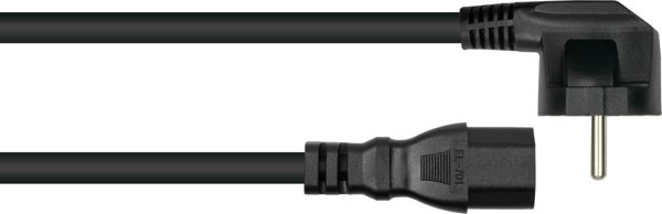 Alcasa Kabelmeister Καλώδιο Τροφοδοσίας SK0150-S050, IEC C15 σε Schuko, 5m, Μαύρο