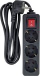 Καλώδιο τροφοδοσίας MicroConnect MC-GRU0033BS διανομέας 3 μ 3 x εσωτερική πρίζα δικτύου μαύρο