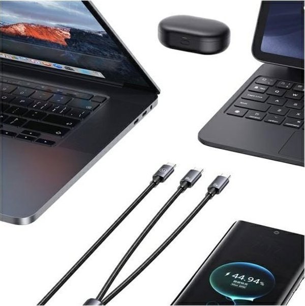 Καλώδιο Usams Sufeng 2σε1 2xUSB-C 72W 1.2m, Καλώδιο Φόρτισης & Δεδομένων από Κράμα Αλουμινίου (US-SJ740)