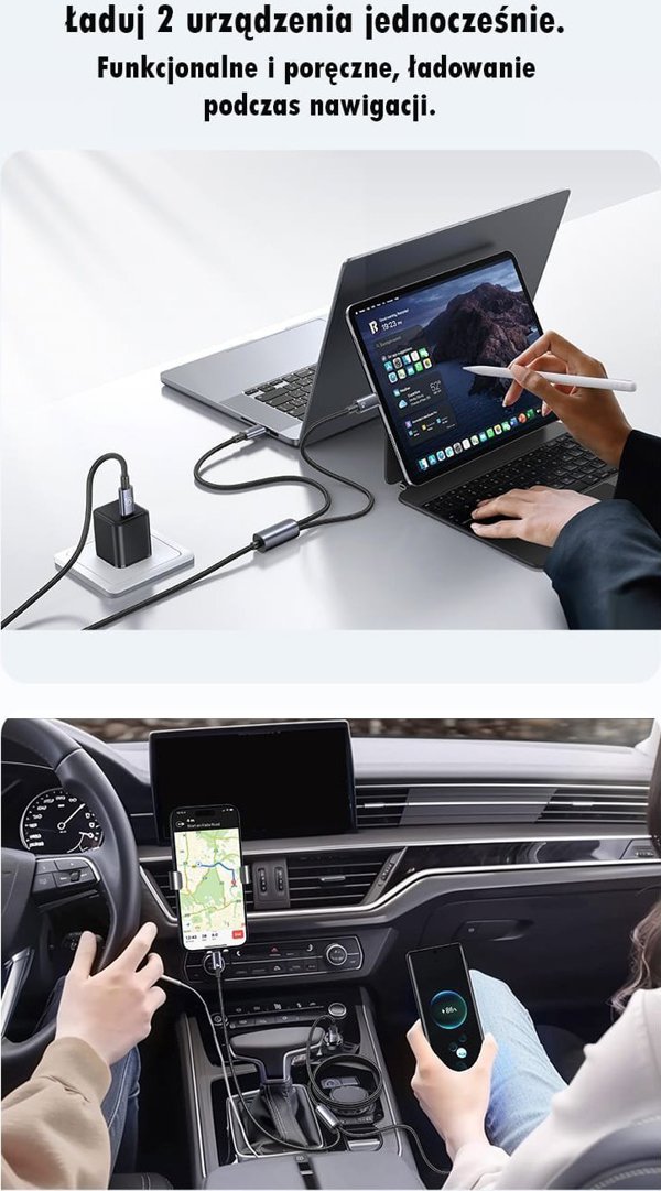 Καλώδιο Usams Sufeng 2σε1 2xUSB-C 72W 1.2m, Καλώδιο Φόρτισης & Δεδομένων από Κράμα Αλουμινίου (US-SJ740)