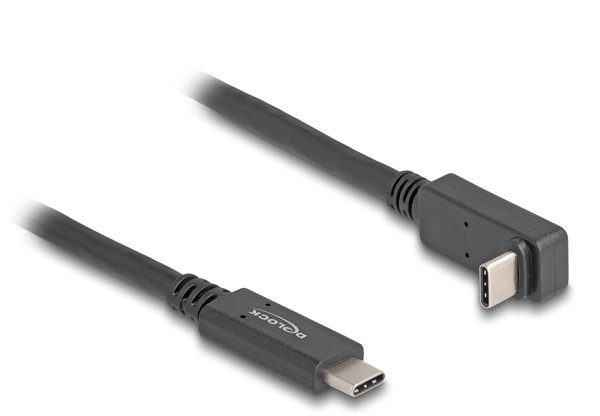 Καλώδιο USB Delock 10 Gbps USB Type-C αρσενικό σε USB Type-C αρσενικό, γωνιακό, 1 μέτρο 4K PD 60W με E-Marker