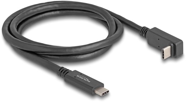 Καλώδιο USB Delock 10 Gbps USB Type-C αρσενικό σε USB Type-C αρσενικό, γωνιακό, 1 μέτρο 4K PD 60W με E-Marker