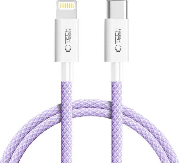 Καλώδιο USB Tech-Protect USB-C - Lightning 1 m Μωβ (5906302380930)
