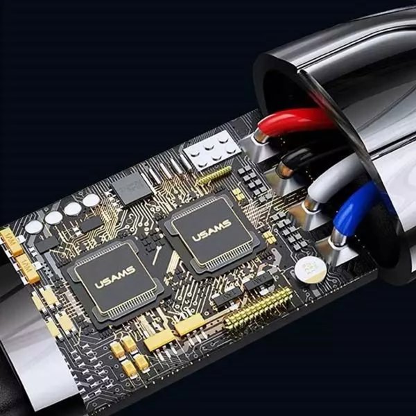 Καλώδιο Usams US-SJ518 USB-C σε Lightning 20W PD, Πλεκτό με Smart Power-off, 1.2m, Μαύρο