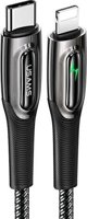 Καλώδιο Usams US-SJ518 USB-C σε Lightning 20W PD, Πλεκτό με Smart Power-off, 1.2m, Μαύρο