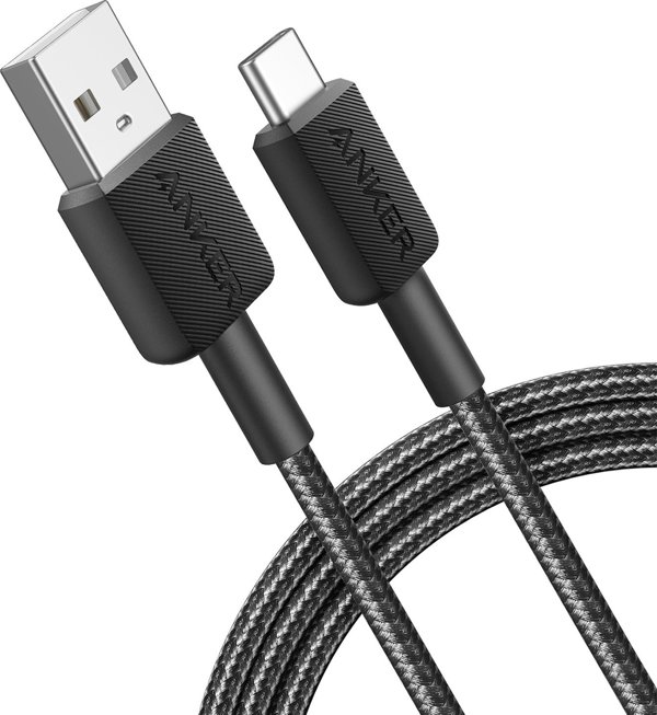 Anker 322 Καλώδιο USB-A σε USB-C 1.8m, Μαύρο (A81H6G11)