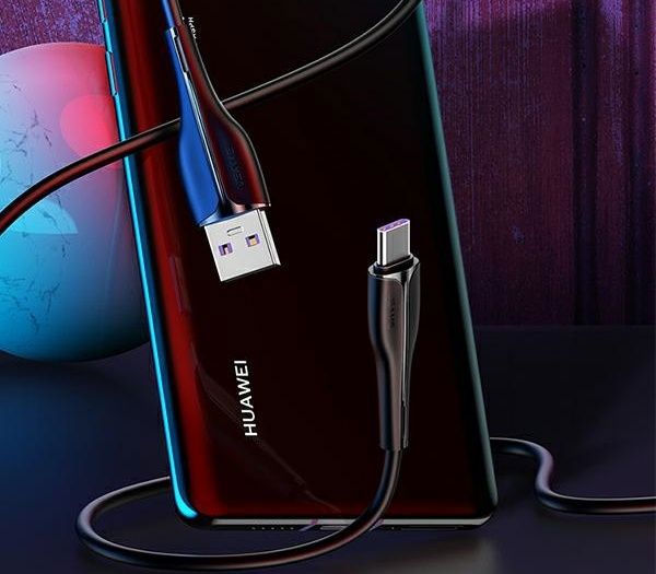 Καλώδιο Usams U38 USB-A σε USB-C 1m για Γρήγορη Φόρτιση και Μεταφορά Δεδομένων, Μαύρο