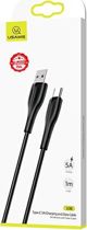 Καλώδιο Usams U38 USB-A σε USB-C 1m για Γρήγορη Φόρτιση και Μεταφορά Δεδομένων, Μαύρο
