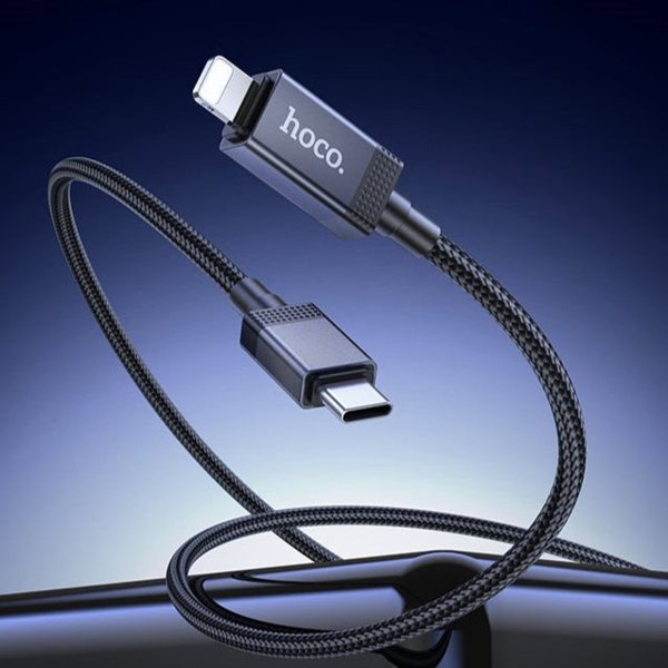 Καλώδιο USB C σε Lightning Hoco PD 27W με οθόνη 1 μέτρο X118 μαύρο