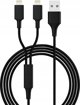 Smrter Καλώδιο Φόρτισης Hydra DUO Lightning USB-A, 1.2m, Μαύρο