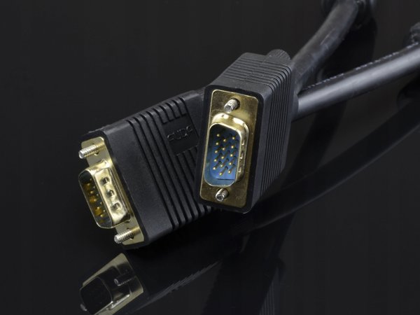 Kabel Pawonik D-Sub (VGA) - D-Sub (VGA) 20m czarny