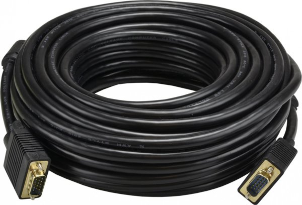 Kabel Pawonik D-Sub (VGA) - D-Sub (VGA) 20m czarny