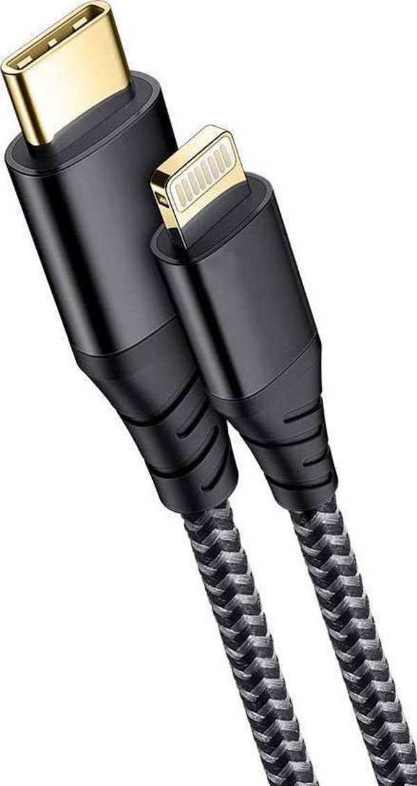 Καλώδιο NoName USB-C σε Lightning 1.2m, Αρσενικό - Αρσενικό, Γκρι