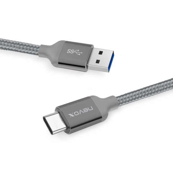 Kabel USB Nevox USB-A - USB-C 1 m Szary (1457)