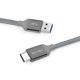 Kabel USB Nevox USB-A - USB-C 1 m Szary (1457)