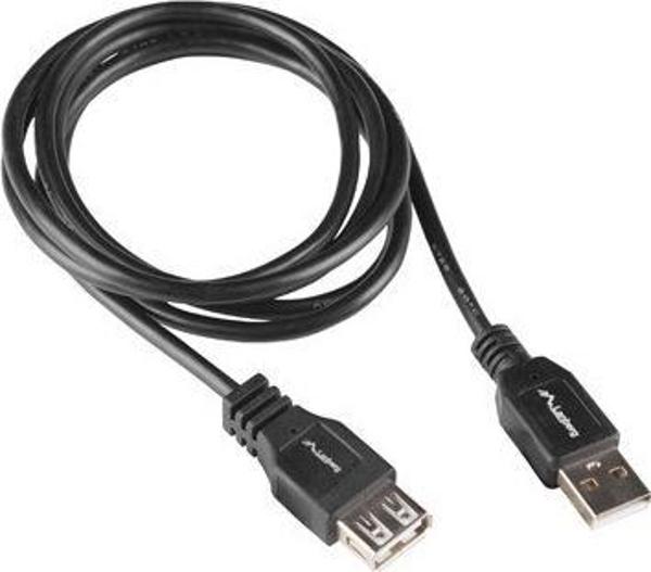 Kabel USB Lanberg USB-A - USB-A 1.8 m Czarny (CA-USBE-15CU-0018-BK)