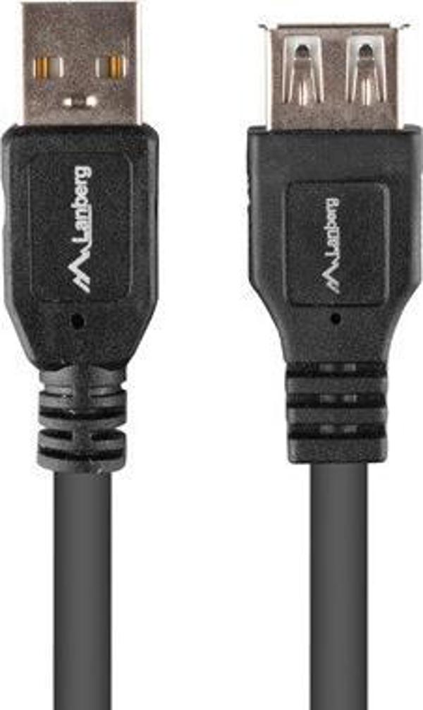 Kabel USB Lanberg USB-A - USB-A 1.8 m Czarny (CA-USBE-15CU-0018-BK)
