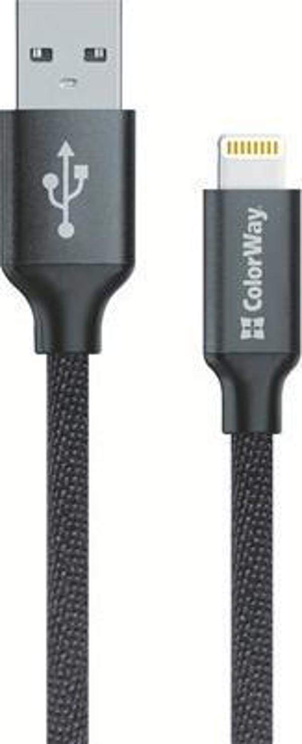Καλώδιο USB ColorWay USB-A - Lightning 1 m Μαύρο (CW-CBUL004-BK)