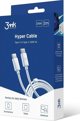 Καλώδιο 3MK USB-C σε USB-C, Υποστήριξη QC και PD, Ανθεκτική Επικάλυψη PVC, Μήκος 2m, Λευκό