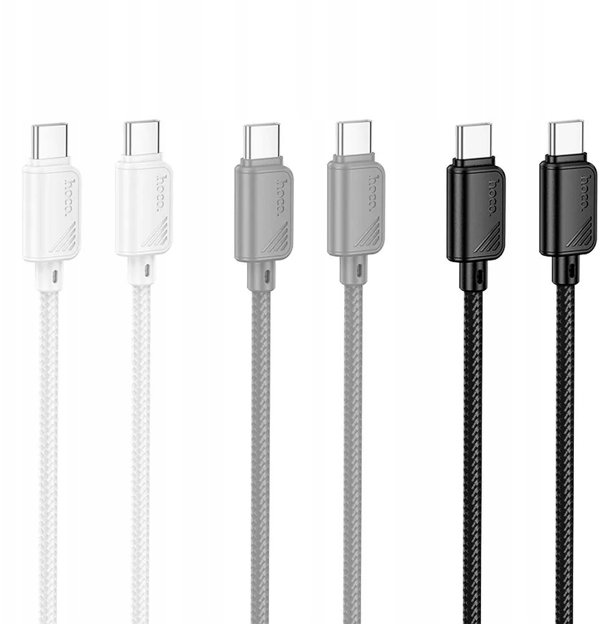 Καλώδιο USB C σε USB C Hoco 3A 60W 1 μ. Λευκό X113