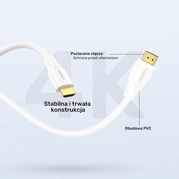 Καλώδιο HDMI 2.1 Unitek 8K HDR, 1m, Λευκό